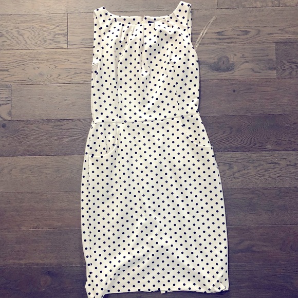 Chaps Polka-Dot Ponte Dress with pockets! - Picture 2 of 5